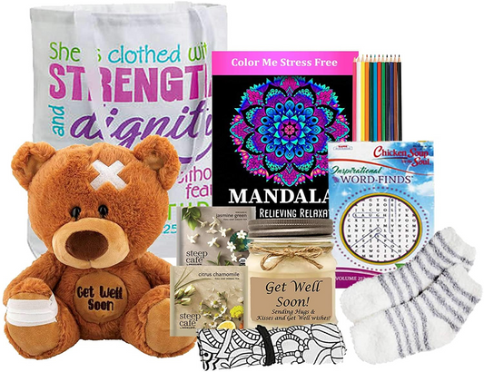 Feel Better Get Well Gift Tote - Relaxing Get Well Soon Gifts for Women