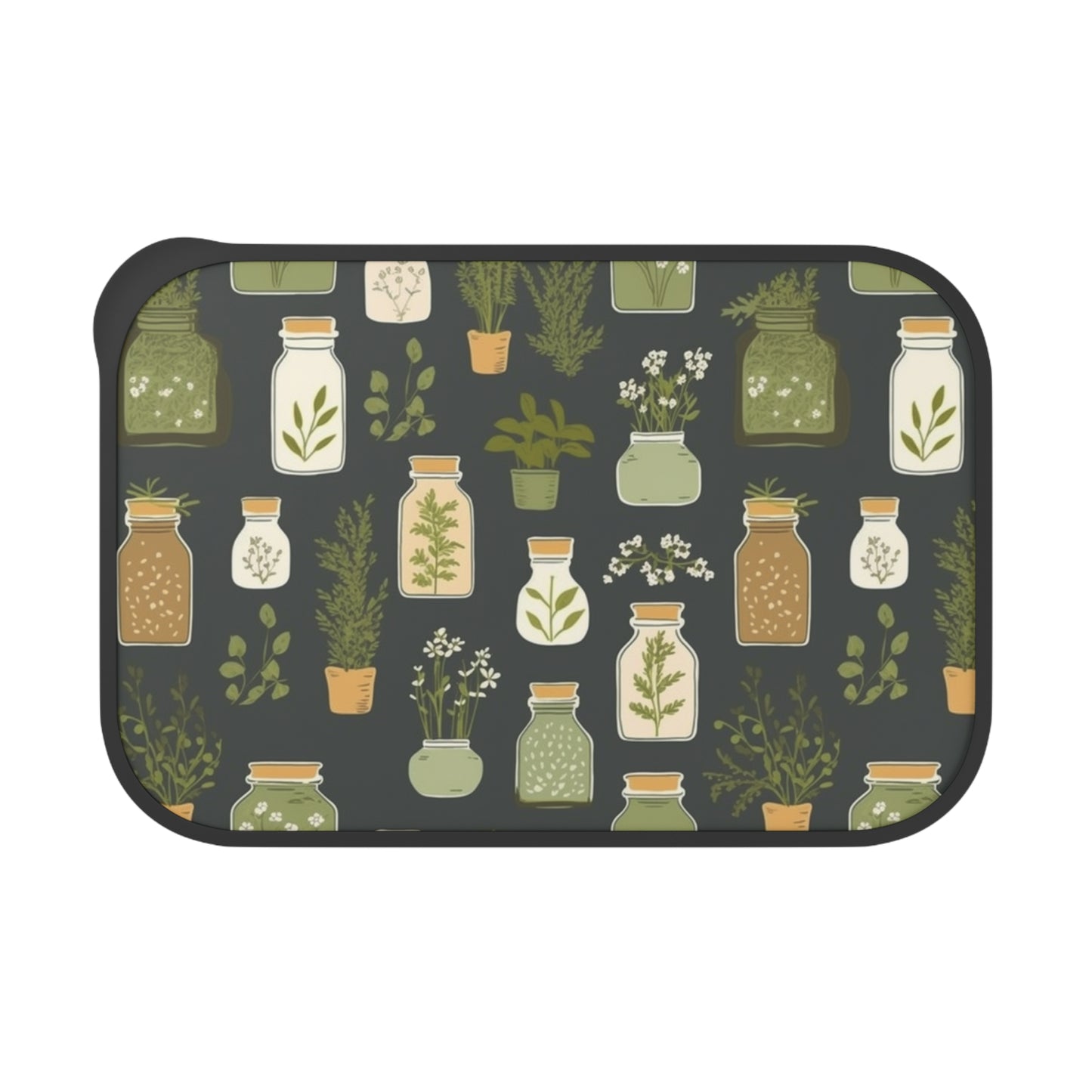Eco-Friendly PLA Bento Box with Botanical Design – Sustainable Lunch Container with Utensils