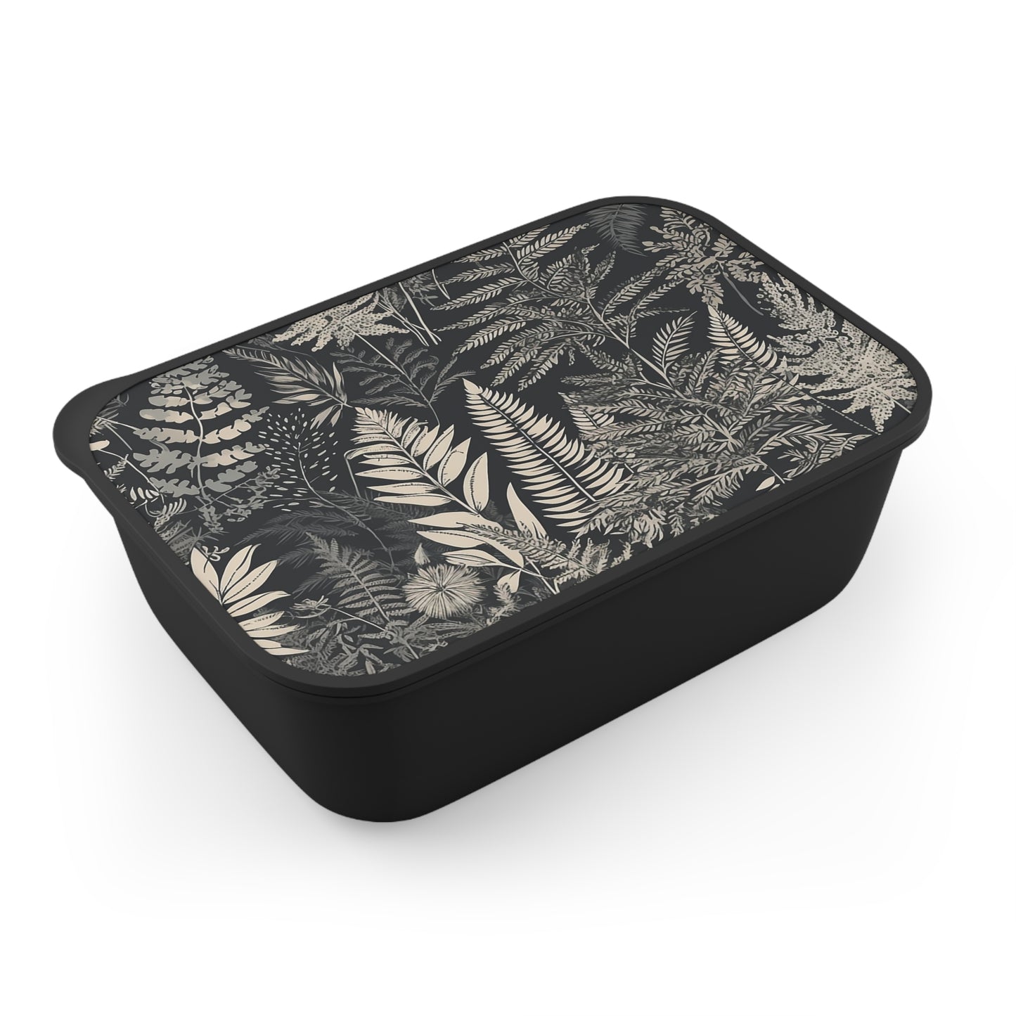 Eco-Friendly PLA Bento Box with Scandinavian Floral Design – Sustainable Lunch Container with Utensils