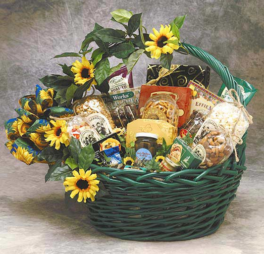 Sunflower Treats Gift Basket - Gourmet Snacks and Treats