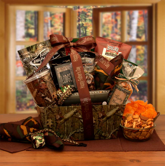 It's A Camo Thing Father's Day Gift Set - Camouflage Gift Box with Snacks, Coffee, and Accessories
