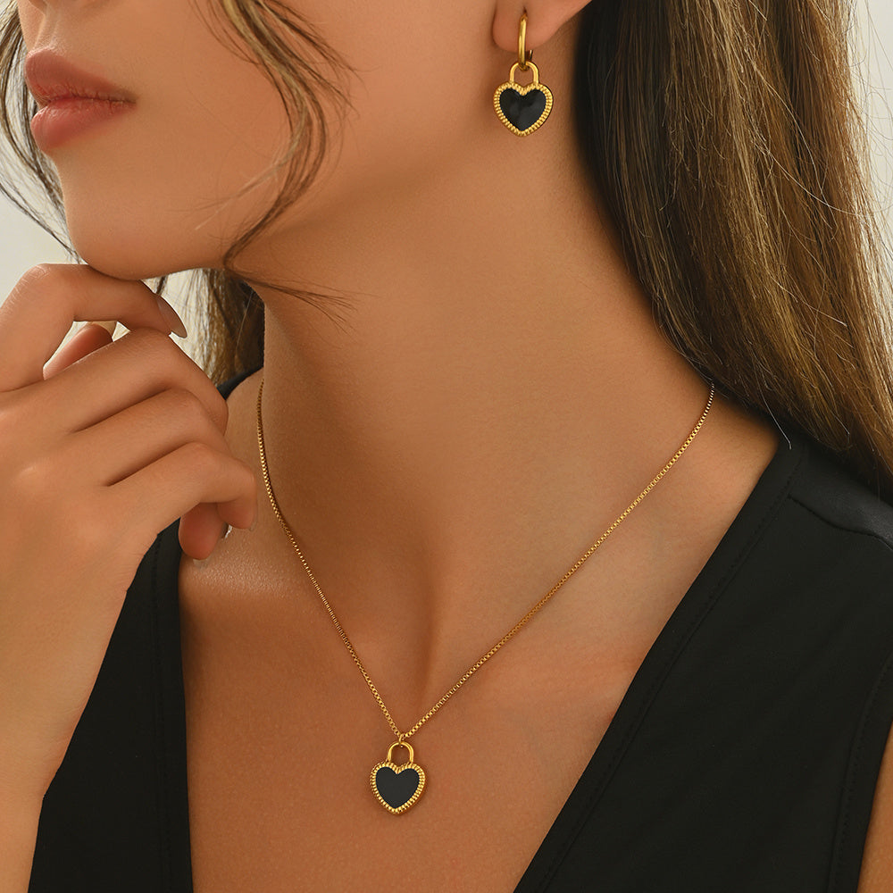LXALRY 18K Gold Heart Mirror Jewelry Set – Recycled & Hypoallergenic