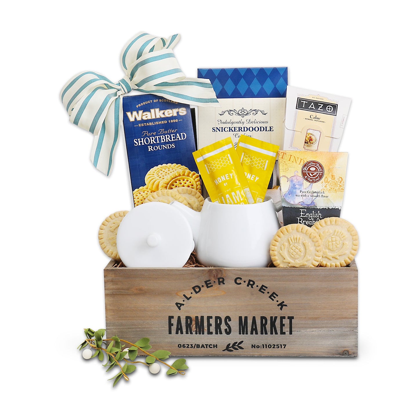 Alder Creek Afternoon Tea Tray Gift Set with Ceramic Teapot