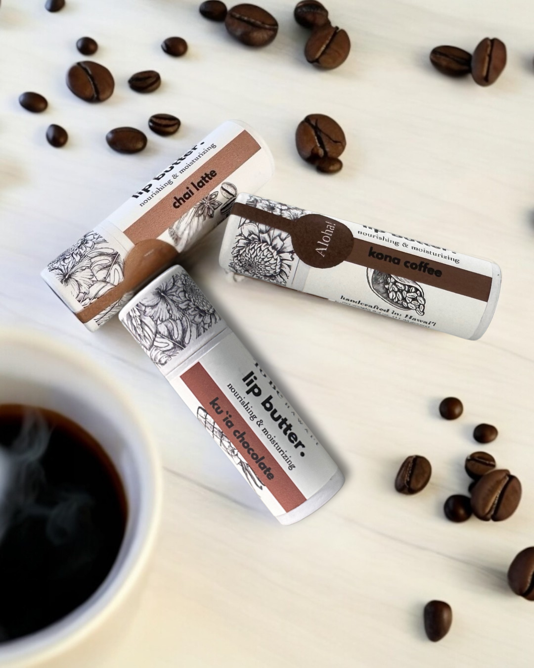 Coffeehouse Collection Lip Butter Trio with Local Ingredients, Limited Edition