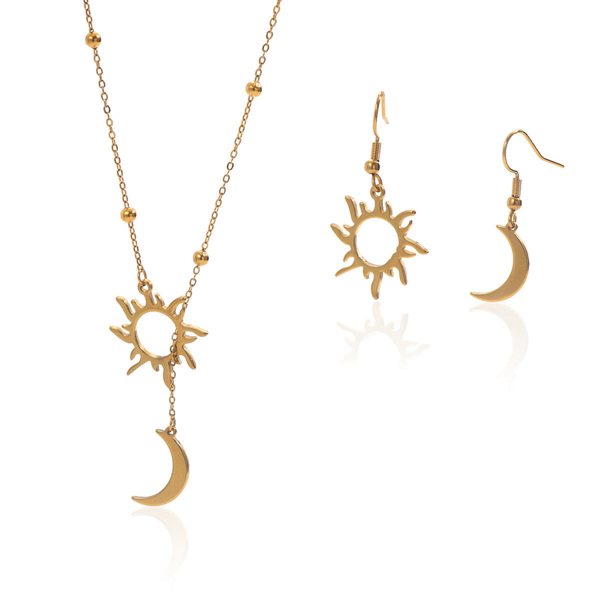 LXALRY Sun & Moon Jewelry Set – 18K Gold, Recycled & Hypoallergenic