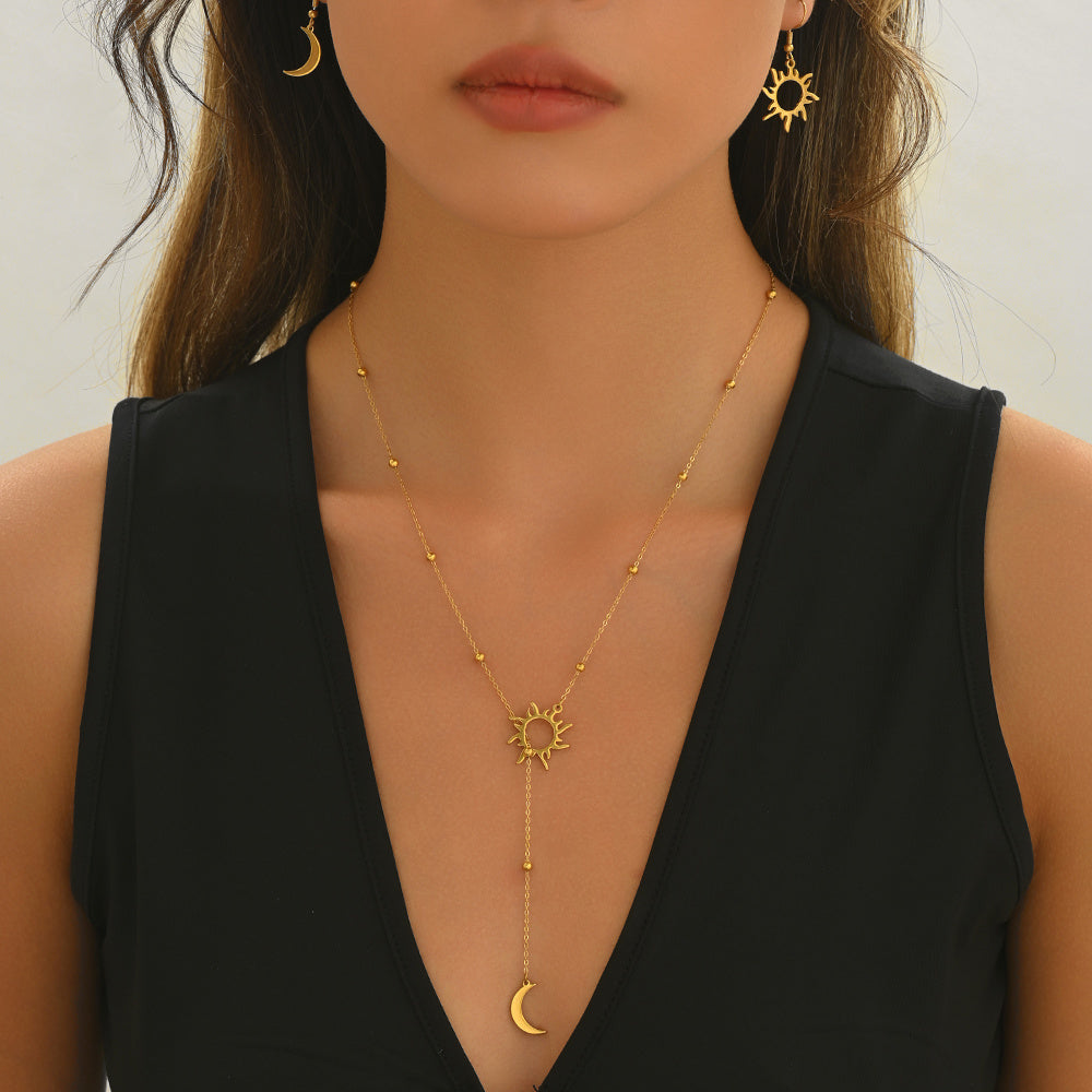 LXALRY Sun & Moon Jewelry Set – 18K Gold, Recycled & Hypoallergenic