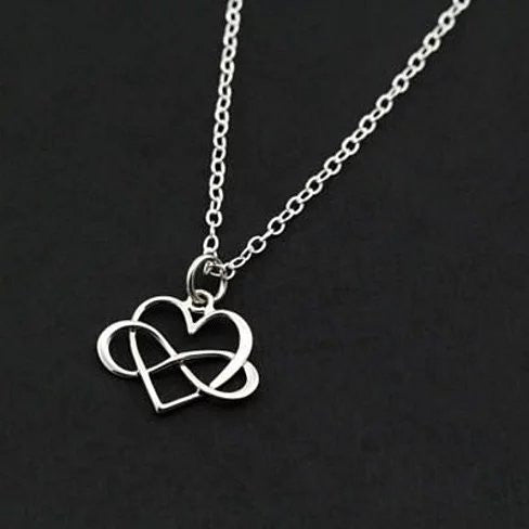 Admiration Heart And Infinity Rhodium Pendant With Chain