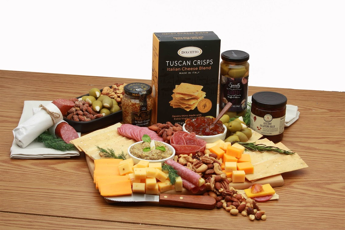 Classic Gourmet Cheese and Snacks Charcuterie Board - Perfect Gift for Meat and Cheese Lovers