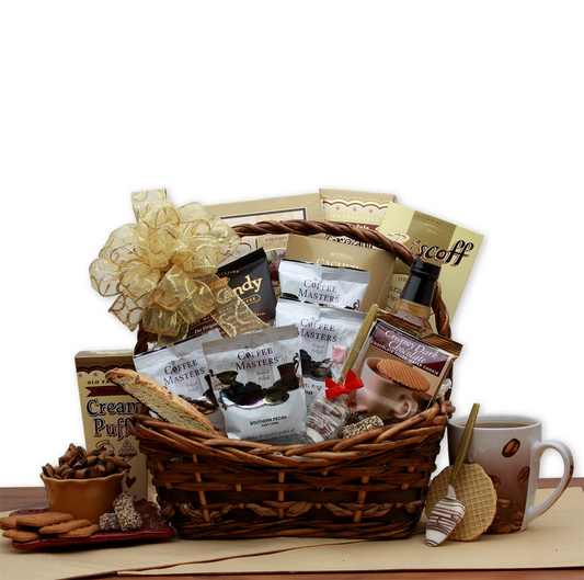 Deluxe Coffee Time Gift Basket - Exquisite Assortment of Coffee and Gourmet Treats