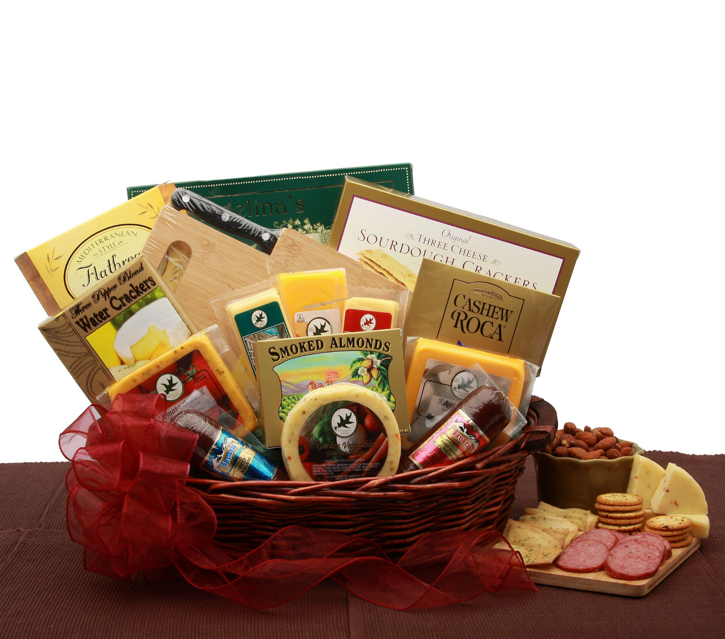 Fancy Favorites Gourmet Gift Basket - Meat and Cheese Gift Baskets