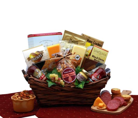 Gourmet Delights Gift Basket - Ultimate Meat and Cheese Selection