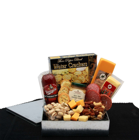 Delicious Gourmet Sausage & Cheese Snack Sampler - Perfect Meat and Cheese Gift Basket