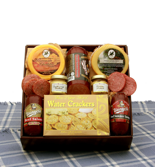 Hearty Favorites Meat & Cheese Sampler - Delicious Gourmet Gift Basket