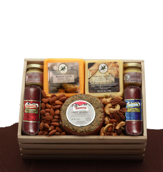 Premium Selections Meat & Cheese Gift Crate - The Perfect Gift for Meat and Cheese Lovers