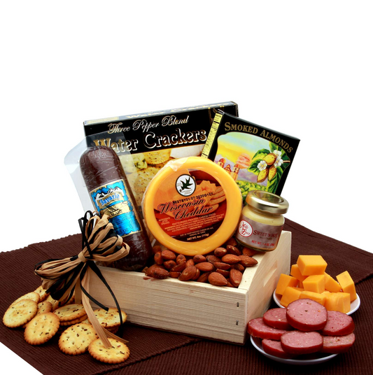 Delicious Sausage and Cheese Snacker - Premium Meat and Cheese Gift Basket