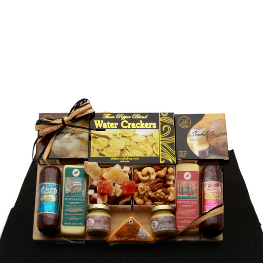 Savory Selections Meat & Cheese Gourmet Gift Board - Perfect Gift for Meat and Cheese Lovers