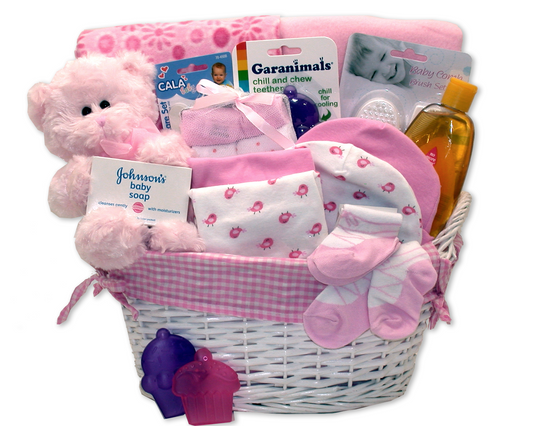 Simply Baby Necessities Basket - Pink - Baby Bath Set - Baby Girl Gifts