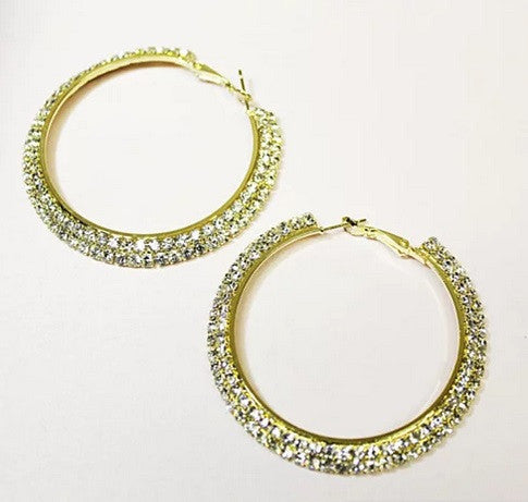 ETERNITY EVER GLOW - Double Shine Hoop Earrings Crystal