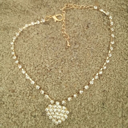 Glowing Heart Crystal Anklet