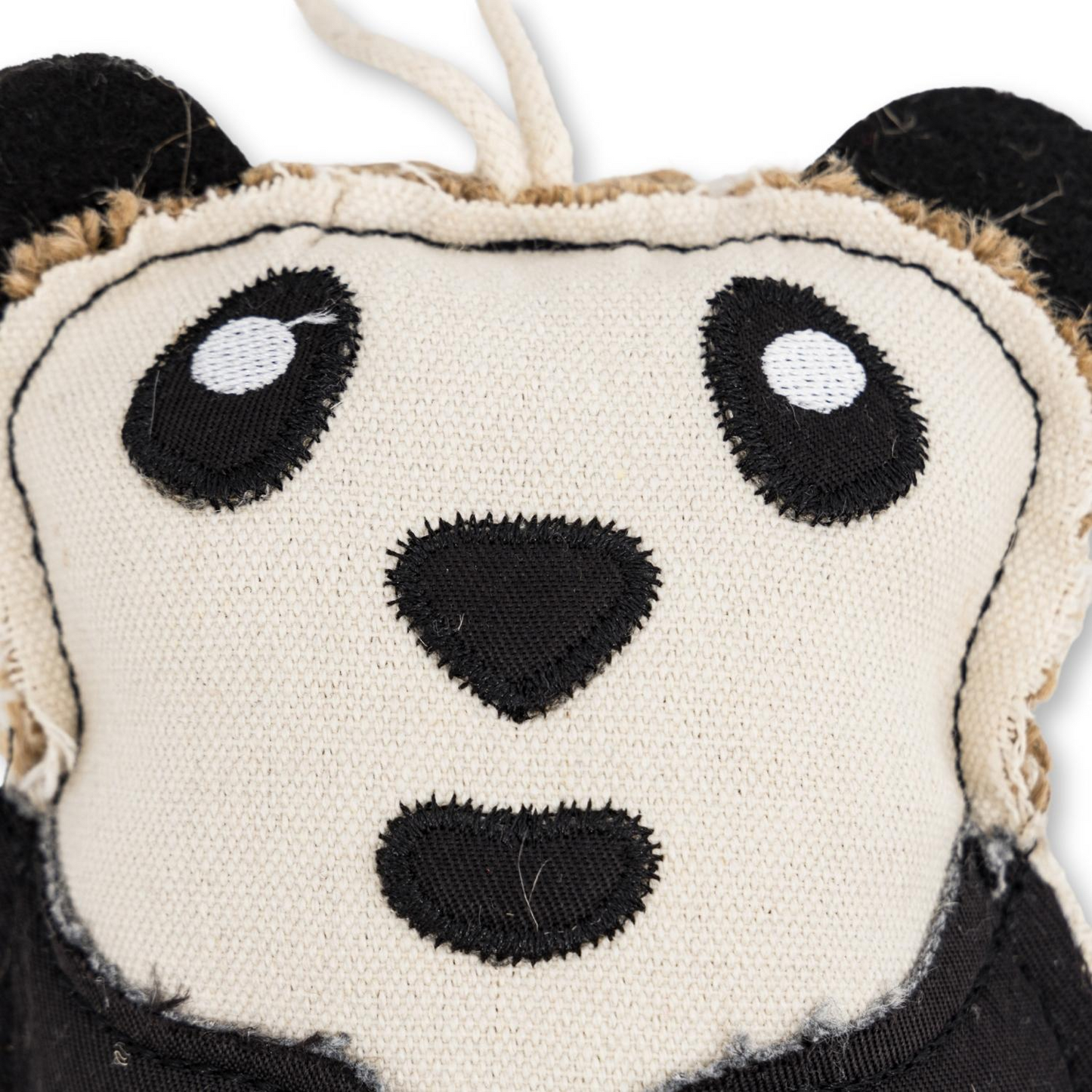 Sustainable Panda-Shaped Canvas & Jute Chew Toy for Dogs