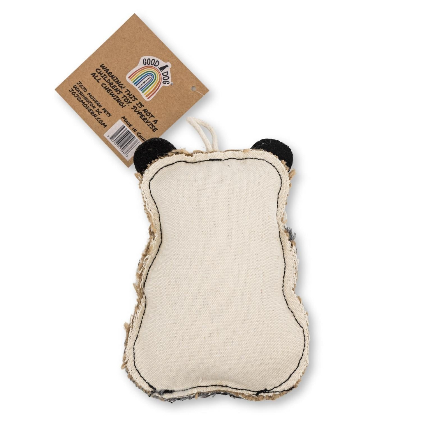 Sustainable Panda-Shaped Canvas & Jute Chew Toy for Dogs