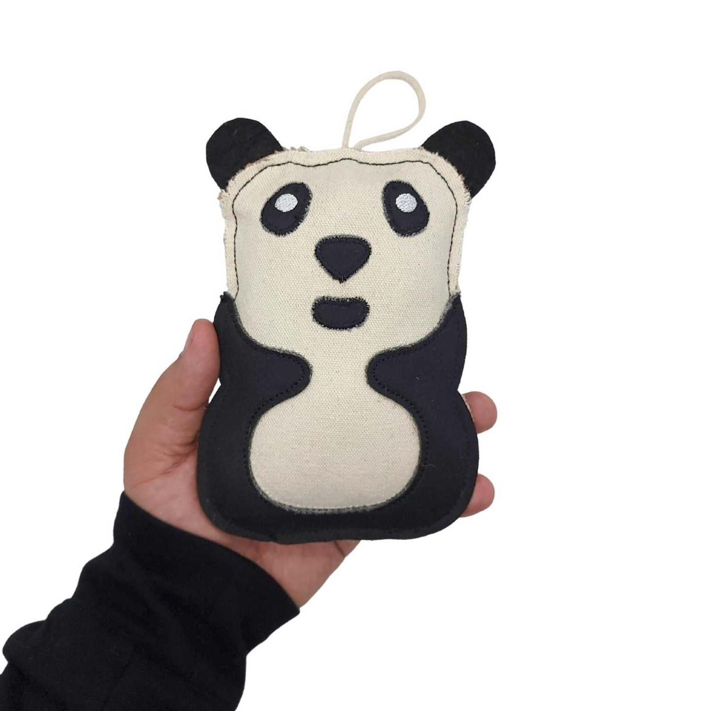 Sustainable Panda-Shaped Canvas & Jute Chew Toy for Dogs