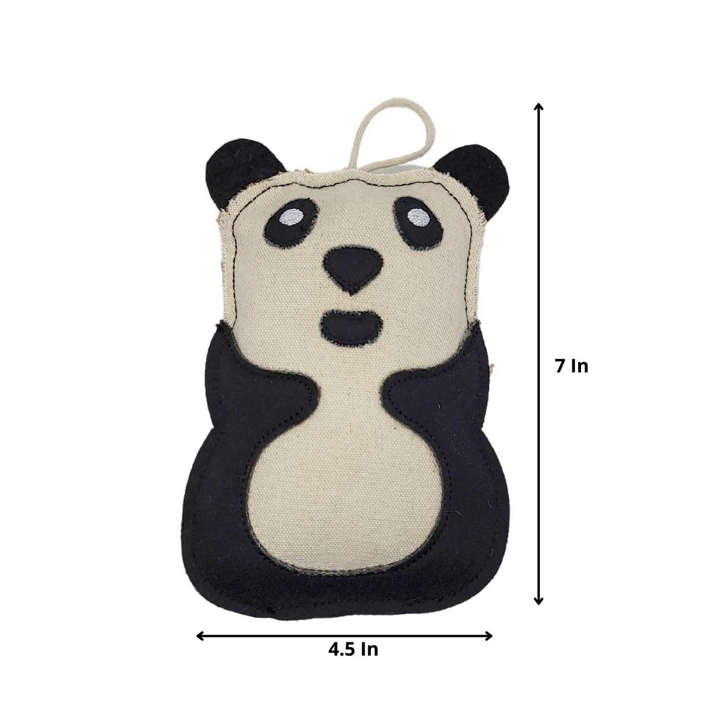 Sustainable Panda-Shaped Canvas & Jute Chew Toy for Dogs