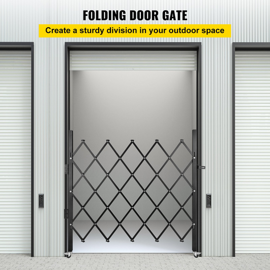 VEVOR Single Folding Security Gate - 48" H x 66" W - Steel Accordion Gate