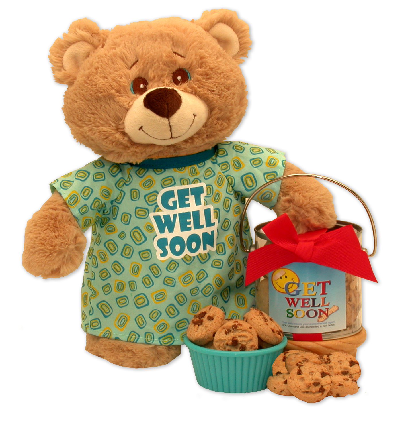 Friend on The Mend Monkey and Cookie Pail - Get Well Soon Gift Set