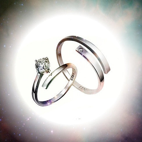 We Belong Together - Set of 2 Rings in 925 Silver