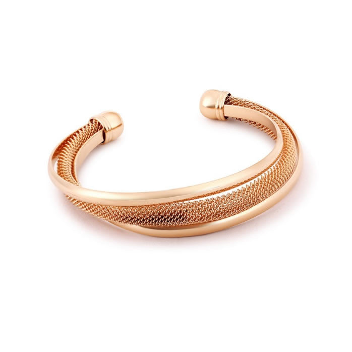 Capri Moon 18 KT Rose Gold Plated Italian Design Mesh Bracelet
