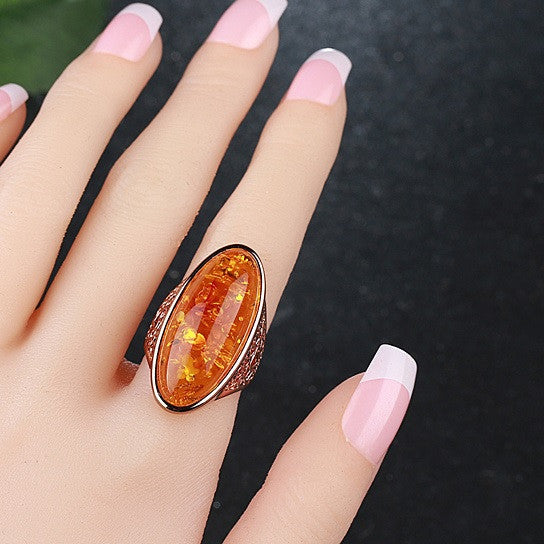 Lava Ring In Fiery Oval Opal