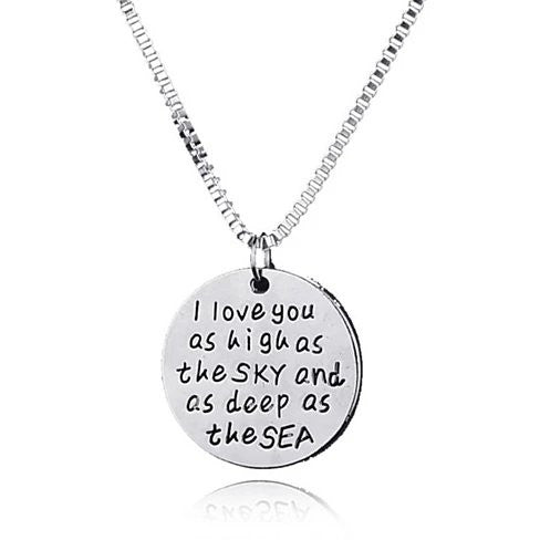 Sky High And Sea Deep Love Quote Collection Necklace