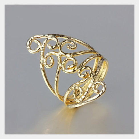 Swirl & Twirl - The 18kt Gold Plated Fine Filigree Ring