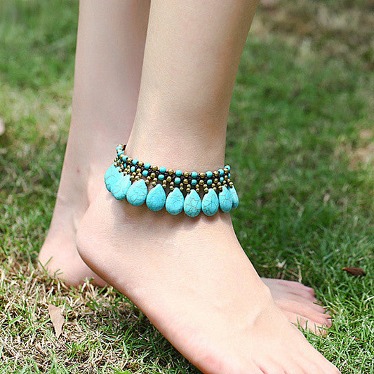 Zuni Anklets In Turquoise