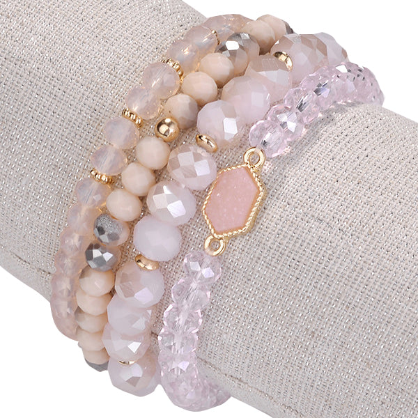 Arm Candy Natural Stone And Glass Crystal Bracelets
