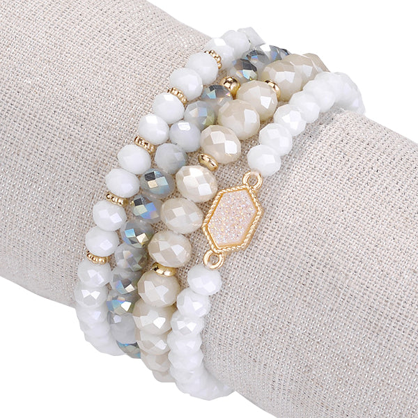 Arm Candy Natural Stone And Glass Crystal Bracelets