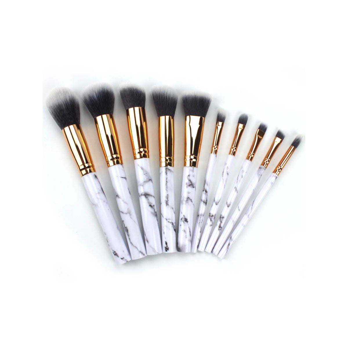 La Canica 10 In 1 Makeup Brush Set With Travel Friendly Container