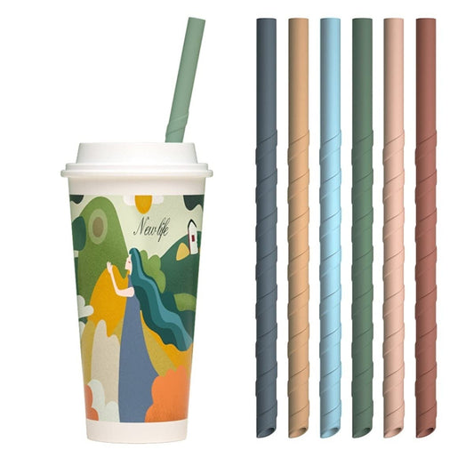 Eco-Safe 8-in-1 Silicone Reusable Straws – Colorful & Durable Set