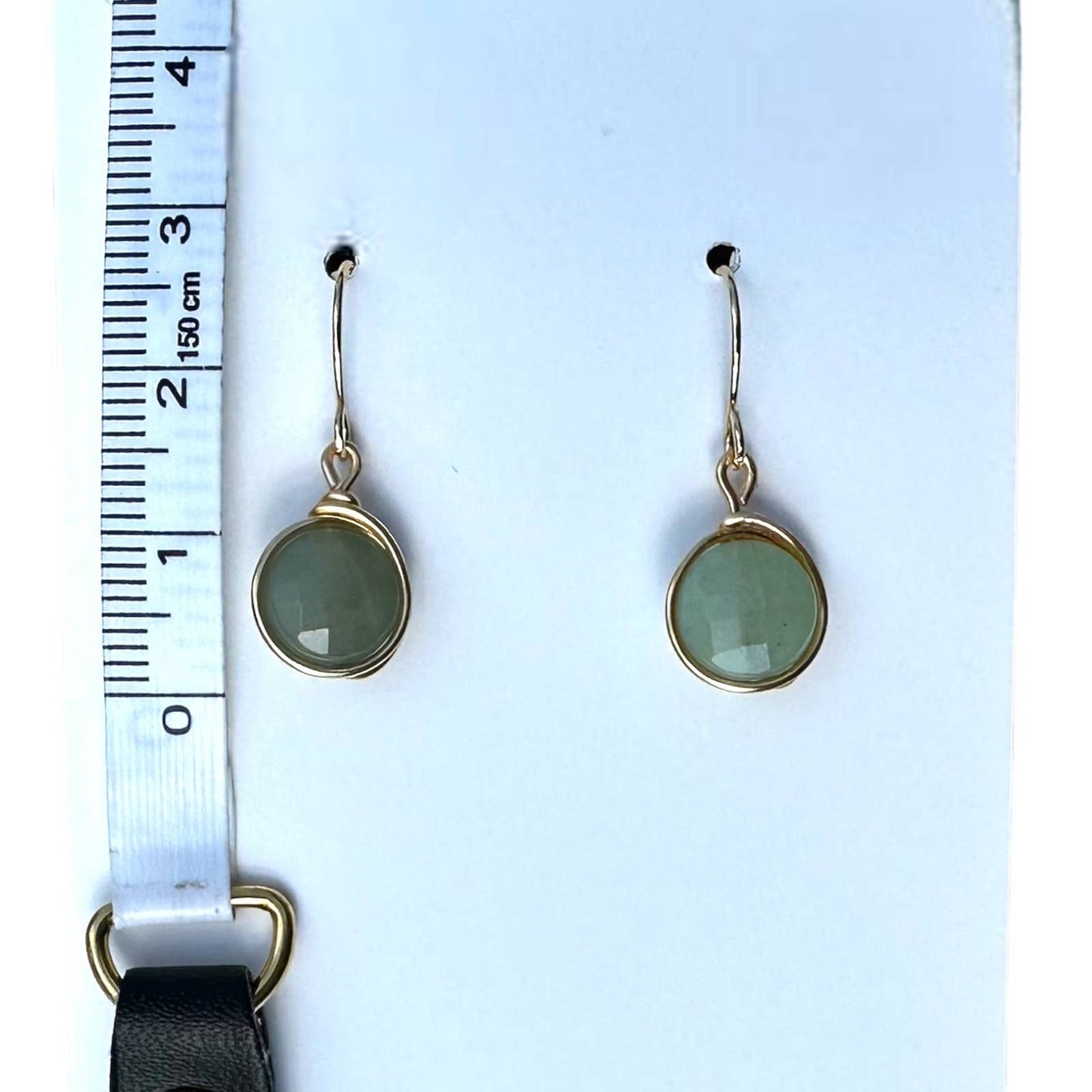 Handmade Green Aventurine Earrings - 14K Gold Plated Minimalist Design