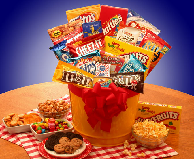 Junk Food Madness Gift Pail - Indulge in a Variety of Delicious Snacks