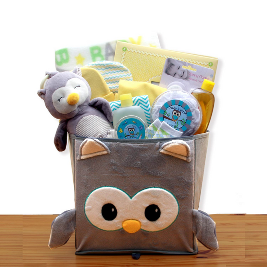 A Little Hoot New Baby Gift Basket - Baby Bath Set - Perfect Gift for Baby Shower