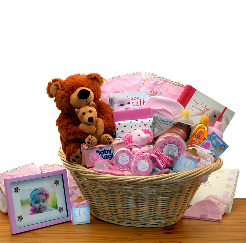 Deluxe Welcome Home Precious Baby Basket-Pink - Baby Bath Set - Baby Girl Gifts - New Baby Gift Basket - Baby Shower Gifts