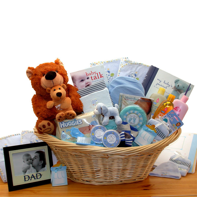 Deluxe Welcome Home Precious Baby Basket-Blue - Baby Bath Set - Baby Boy Gift Basket - New Baby Gift Basket - Baby Gift Baskets - Baby Shower Gifts