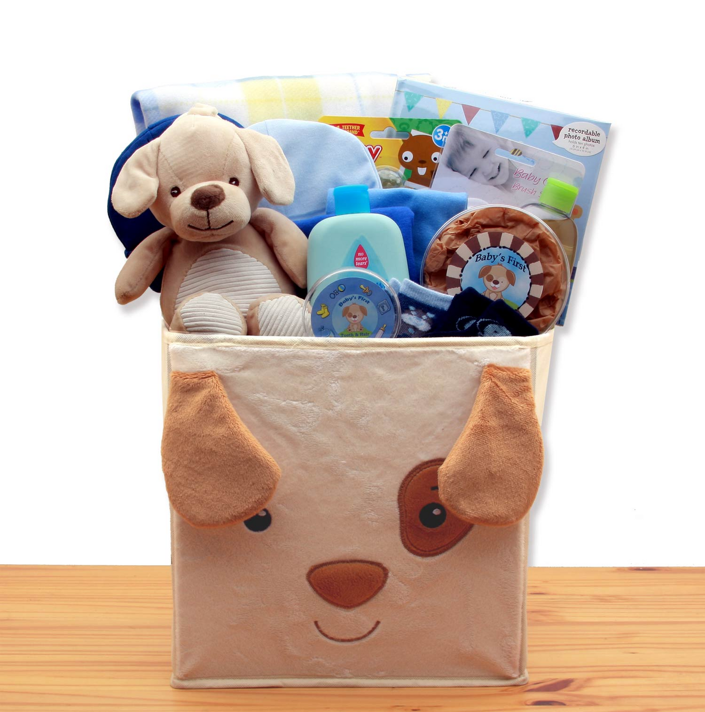Puppy Tails New Baby Gift Basket - Baby Bath Set, Baby Boy Gift Basket, Baby Shower Gifts