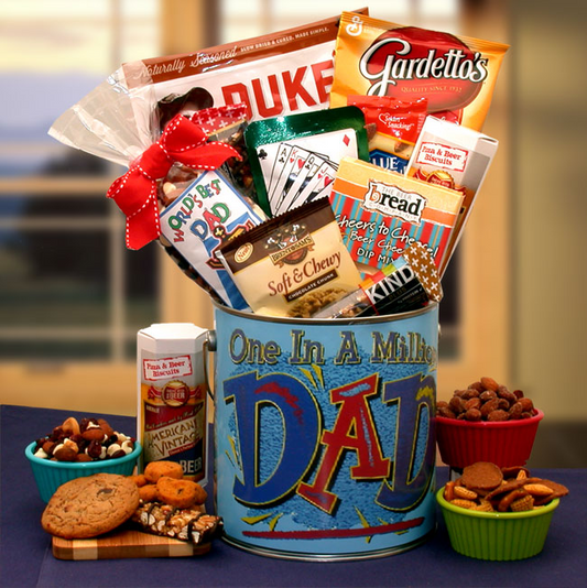 You're One In A Million Dad Premium Snacks & Nuts Gift Pail - Father's Day Gift - Gift for Dad