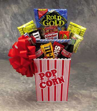 Deluxe Popcorn Pack Snack Gift Basket - America's Favorite Snacks in a Movie Theatre Popcorn Box