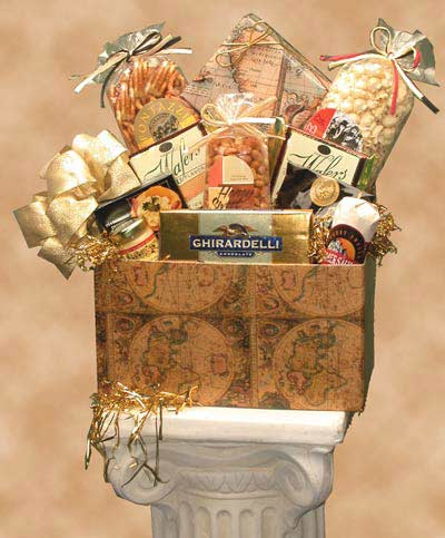 Classic Globe Gift Box - Food Gift Basket | Old-World Charm and Delicious Snacks