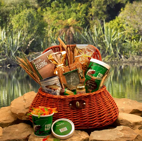 The Fisherman's Fishing Creel Gift Basket - Perfect Gift for Fishing Enthusiasts