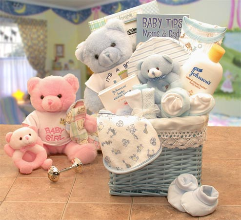 Sweet Baby of Mine New Baby Basket - Blue - Baby Bath Set - Baby Boy Gift Basket